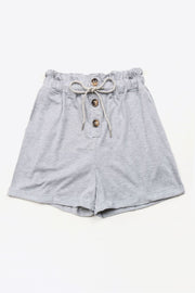 Buttoned Drawstring Waist Cuffed Shorts Trendsi