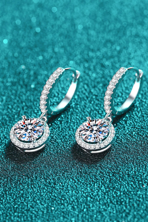 Moissanite Round-Shaped Drop Earrings Trendsi