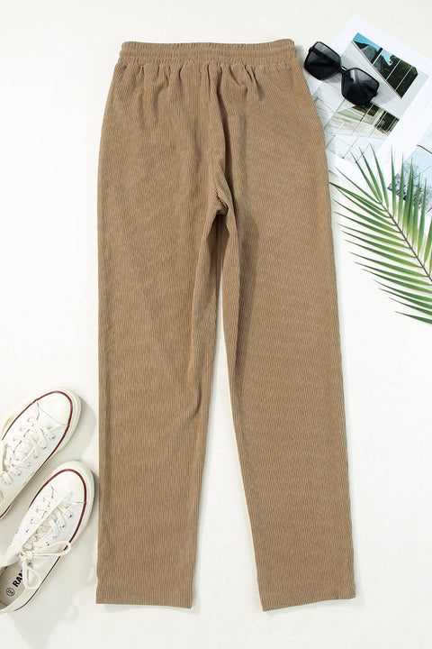 Drawstring Straight Pants with Pockets Trendsi