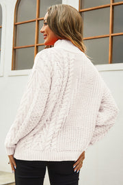 Cable-Knit Turtle Neck Long Sleeve Sweater Trendsi