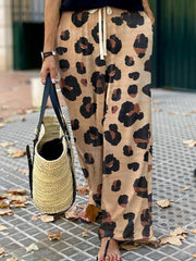 Leopard Wide Leg Pants Trendsi