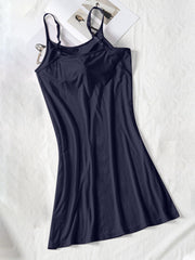 Round Neck Spaghetti Strap Cami Dress with Bra Trendsi