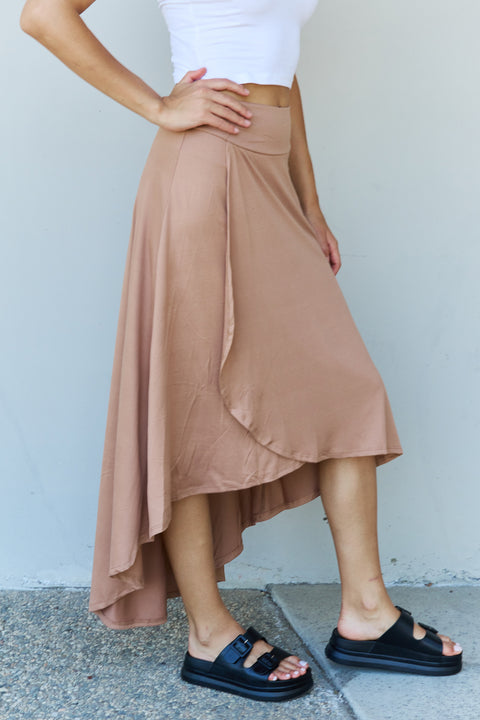 Ninexis First Choice High Waisted Flare Maxi Skirt in Camel Trendsi