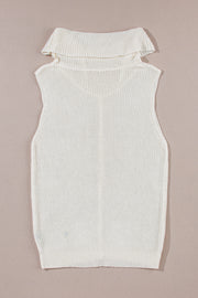 Central Seam Turtleneck Sleeveless Sweater Vest Trendsi