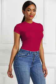 Round Neck Short Sleeve Bodysuit Trendsi