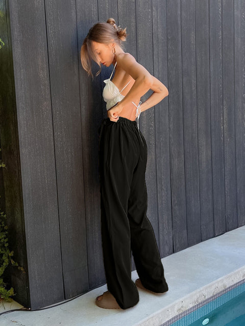 Tied High Waist Wide Leg Pants Trendsi