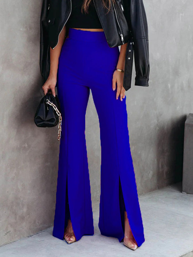 Front Slit Flare Leg Pants Trendsi