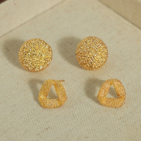 Gold-Plated Geometric Stud Earrings Trendsi