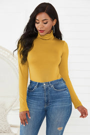 Turtleneck Long Sleeve Bodysuit Trendsi