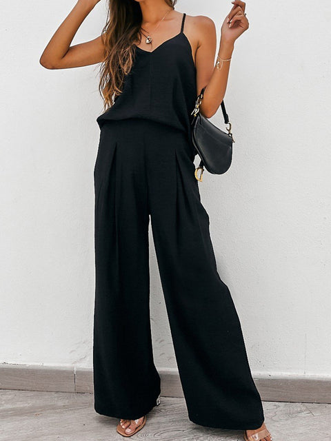 Spaghetti Strap Cami and Wide Leg Pants Set Trendsi