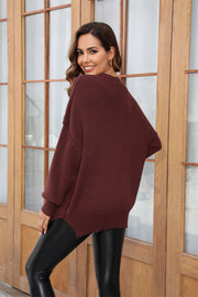 Round Neck Long Sleeve Sweater Trendsi