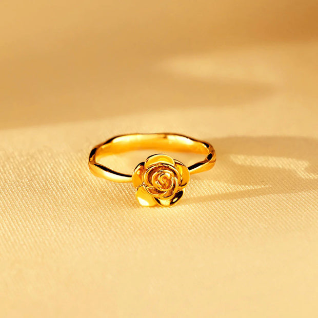 Rose Shape 18K Gold-Plated Ring Trendsi