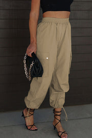 Drawstring Elastic Waist Pants with Pockets Trendsi