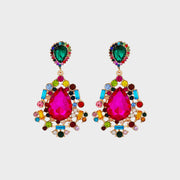 Teardrop Shape Rhinestone Alloy Dangle Earrings