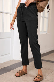 Drawstring Straight Pants with Pockets Trendsi