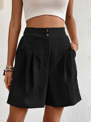 High Waist Shorts with Pockets Trendsi