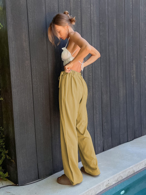 Tied High Waist Wide Leg Pants Trendsi