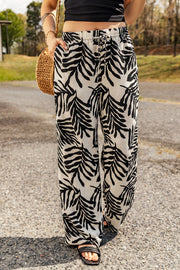 Printed Drawstring Waist Pants with Pockets Trendsi