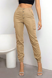 Button Fly Cargo Pants Trendsi