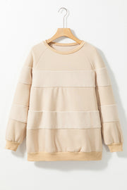 Round Neck Raglan Sleeve Sweatshirt Trendsi