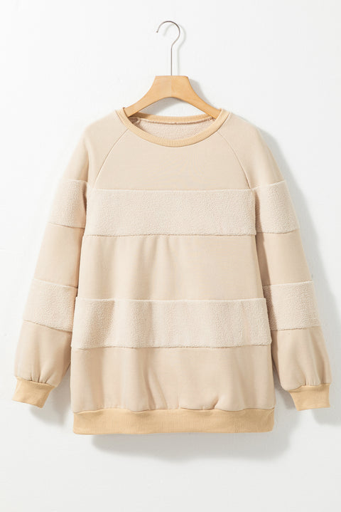 Round Neck Raglan Sleeve Sweatshirt Trendsi