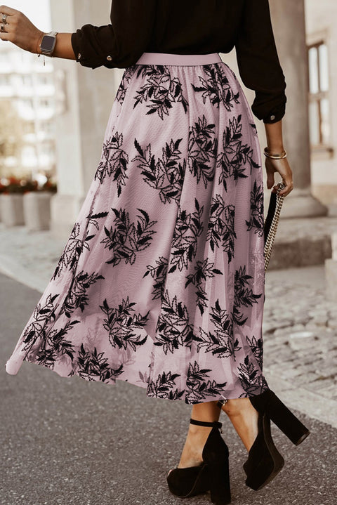 Embroidered High Waist Maxi Skirt Trendsi