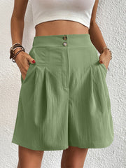 High Waist Shorts with Pockets Trendsi