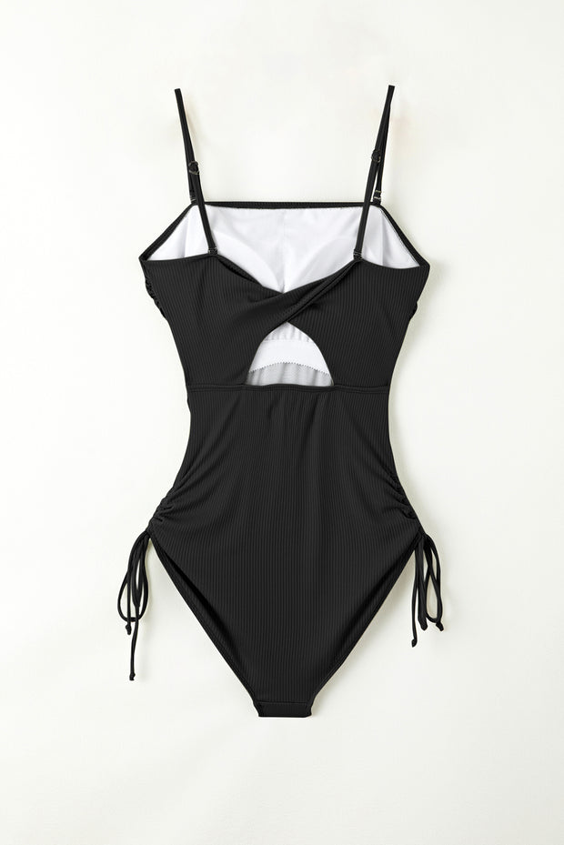 Drawstring Spaghetti Strap One-Piece Swimwear Trendsi