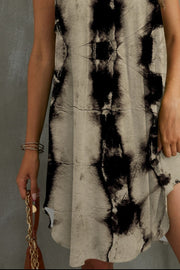 Tie-Dye Grecian Neck Dress Trendsi