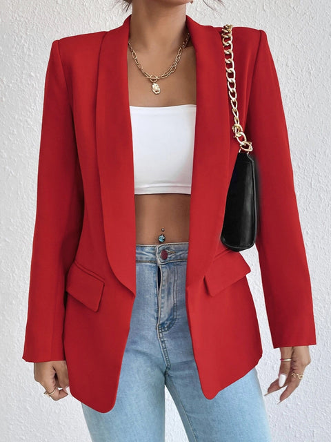 Shawl Collar Long Sleeve Blazer Trendsi