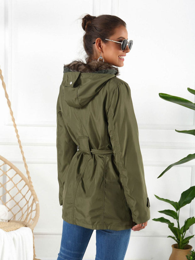 Full Size Hooded Jacket with Detachable Liner (Three-Way Wear) Trendsi