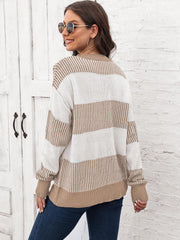 Full Size Round Neck Drop Shoulder Sweater Trendsi