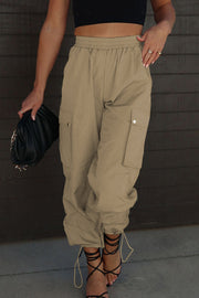 Drawstring Elastic Waist Pants with Pockets Trendsi