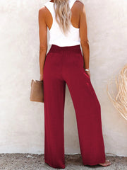 Full Size Decorative Button High Waist Pants Trendsi