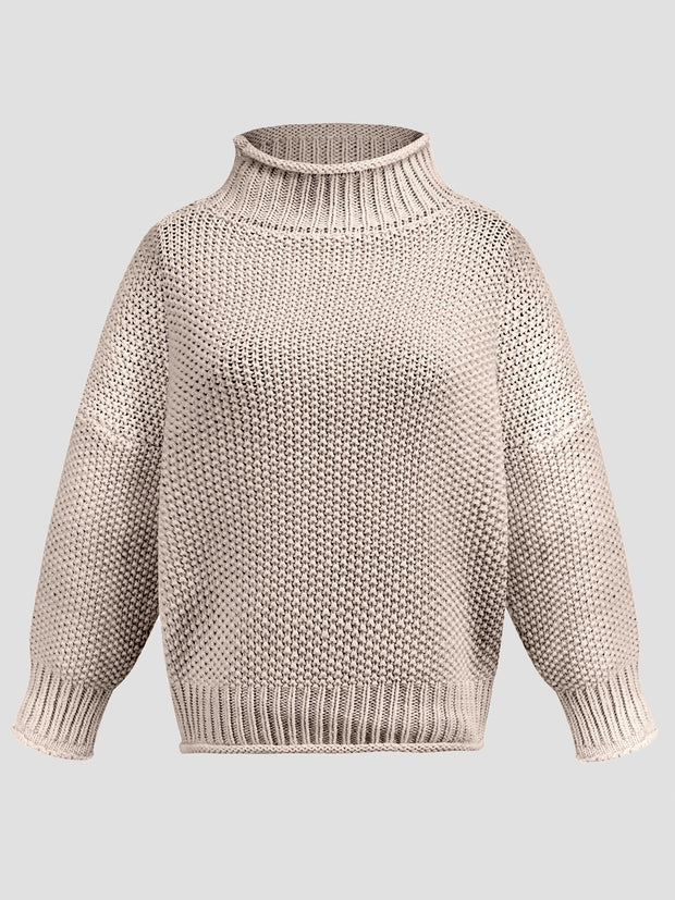 Turtleneck Long Sleeve Sweater Trendsi