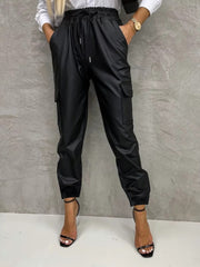 Tied High Waist Pants with Pockets Trendsi