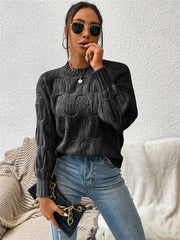 Round Neck Long Sleeve Sweater Trendsi