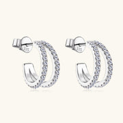 Moissanite 925 Sterling Silver C-Hoop Earrings Trendsi