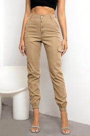 Button Fly Cargo Pants Trendsi