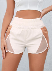 Color Block Wide Waistband Shorts Trendsi