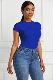 Round Neck Short Sleeve Bodysuit Trendsi