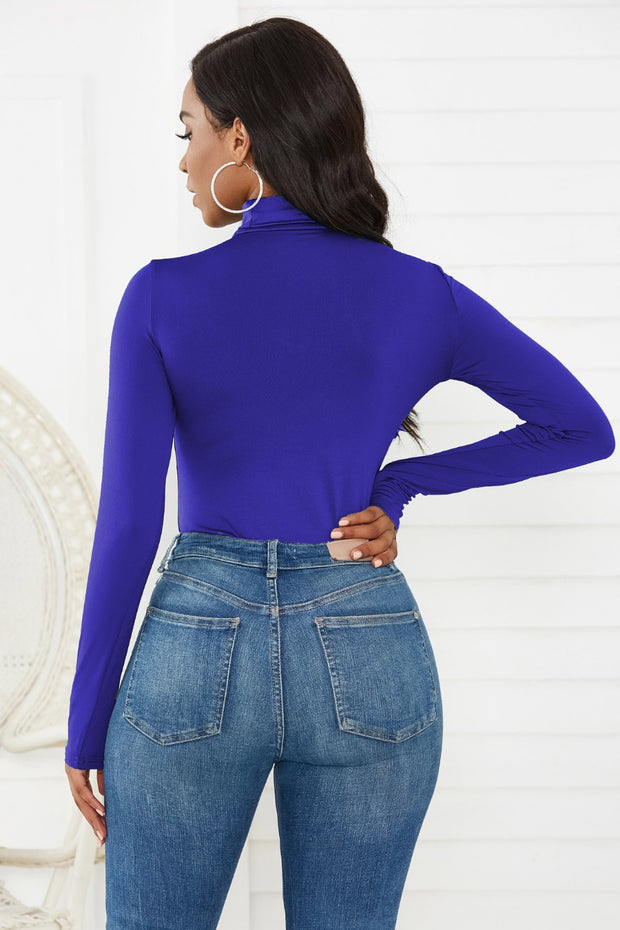 Turtleneck Long Sleeve Bodysuit Trendsi