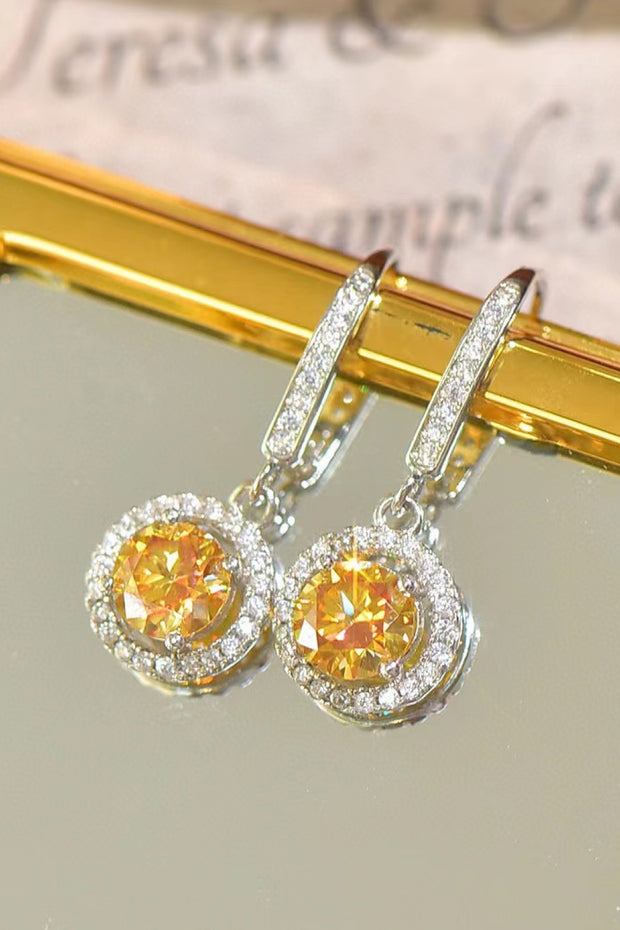 Platinum-Plated 2 Carat Moissanite Drop Earrings Trendsi