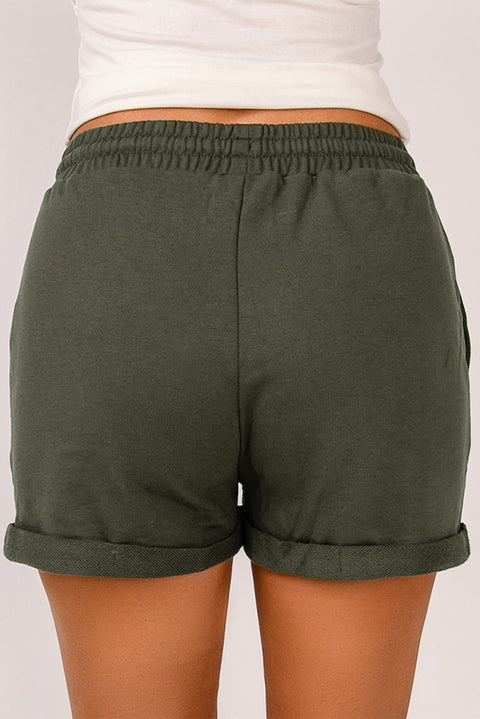 Drawstring Waist Cuffed Shorts Trendsi