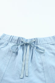 Drawstring Elastic Waist Pocket Shorts