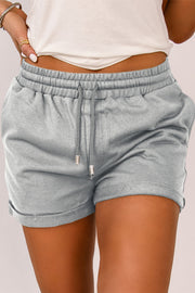 Drawstring Waist Cuffed Shorts Trendsi