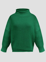 Turtleneck Long Sleeve Sweater Trendsi