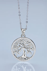 Adored 925 Sterling Silver Moissanite Tree Pendant Necklace Trendsi