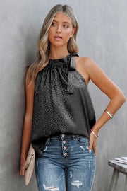 Printed Tied Grecian Neck Tank Trendsi