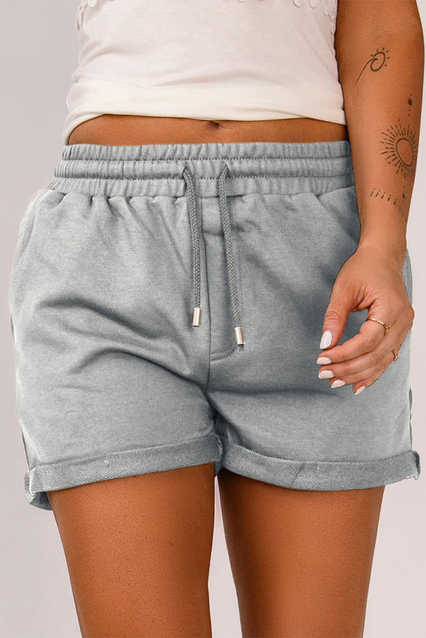 Drawstring Waist Cuffed Shorts Trendsi